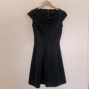 Black Cocktail Dress. Pleated. XS